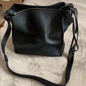 Black All Saints crossbody handbag